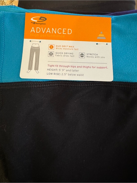 Champion Pants - Set of 4 Yoga/Active Wear Pants Colored Waistbands and Black Body XL